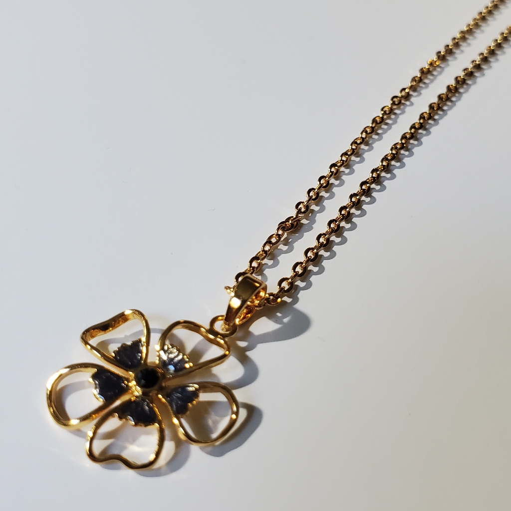 Ted Baker London Lerene Navy Blue Flower Necklace